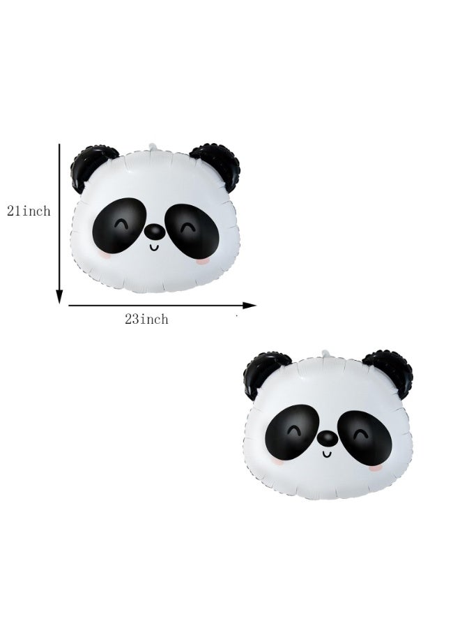 7Pcs Cute Panda Foil Balloon Set Animal Panda Head Balloons For Children Birthday Baby Shower Jungle Safari Zoo Party Decor - Image 4