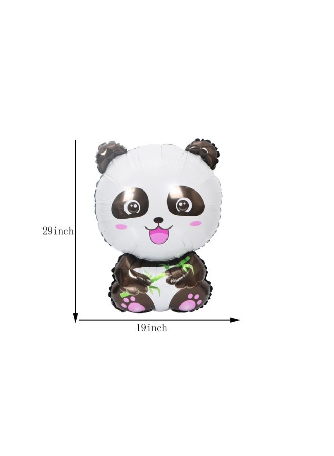 7Pcs Cute Panda Foil Balloon Set Animal Panda Head Balloons For Children Birthday Baby Shower Jungle Safari Zoo Party Decor - Image 3