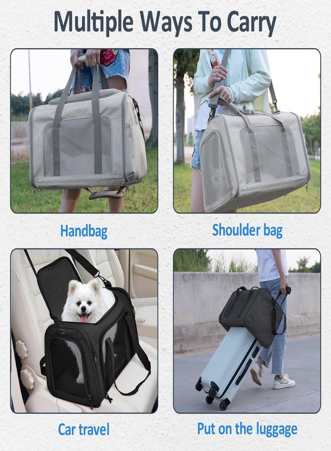 كاثسون حقيبة حمل القطط والكلاب من كاثسون، حقيبة حمل الحيوانات الأليفة، حقيبة يد قابلة للطي محمولة معتمدة من شركات الطيران، حقيبة سفر ناعمة الجوانب للكلاب الصغيرة حتى وزن 15 رطلاً (أسود) - Image 4