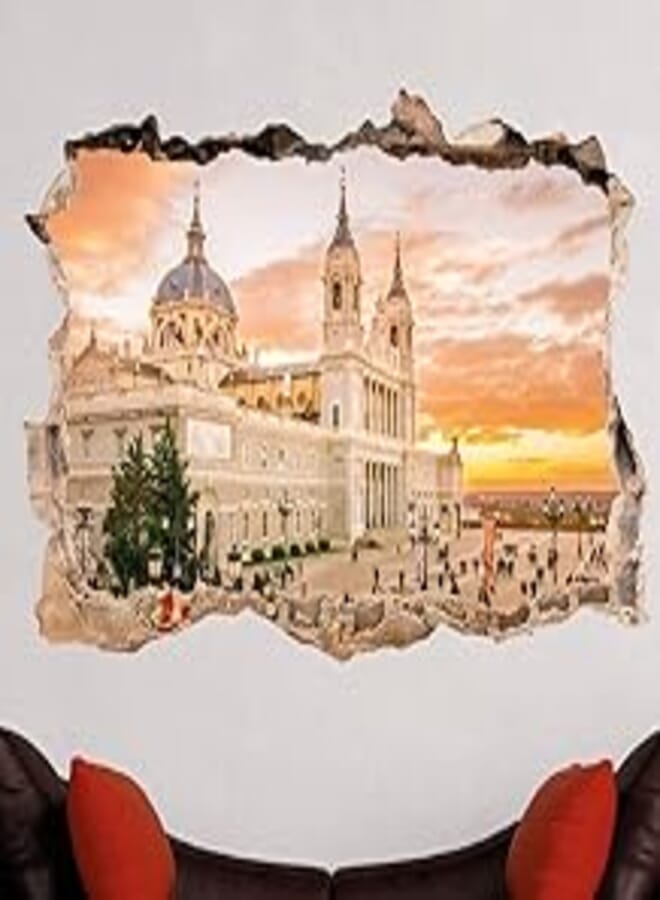 Decorative landscape sticker - Madrid Almudena Cathedra (60x90cm) 
