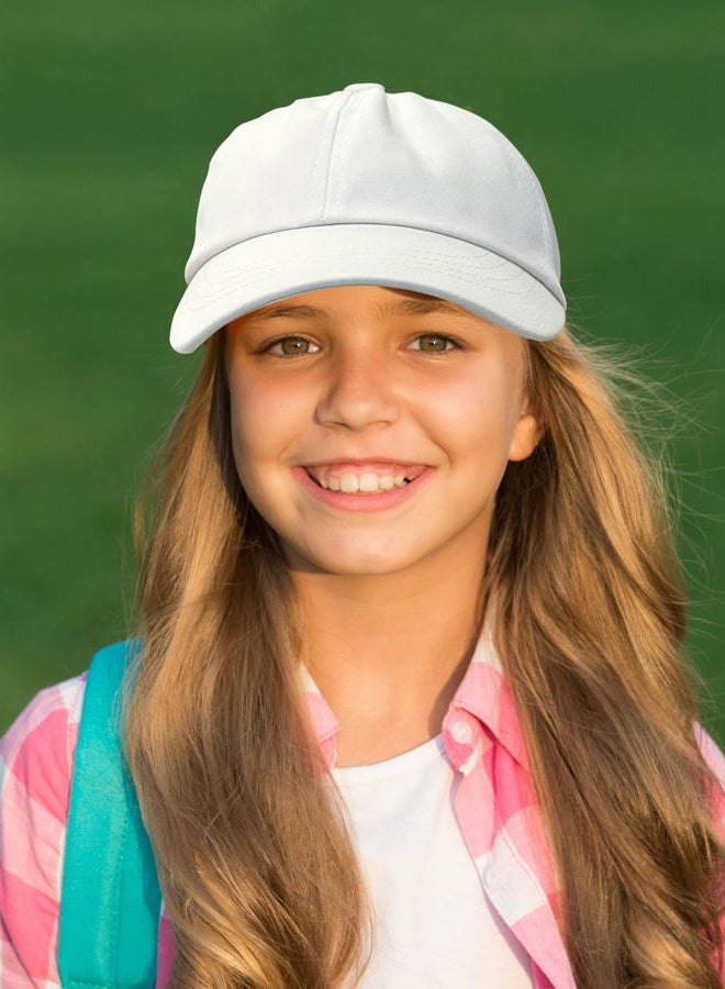 Jastore Kids Baseball Hat Visor Little Girl Sun Protection Hat Ponytail Hole Sun Hat Beach Sun Hat for Children(Pink) - Image 5
