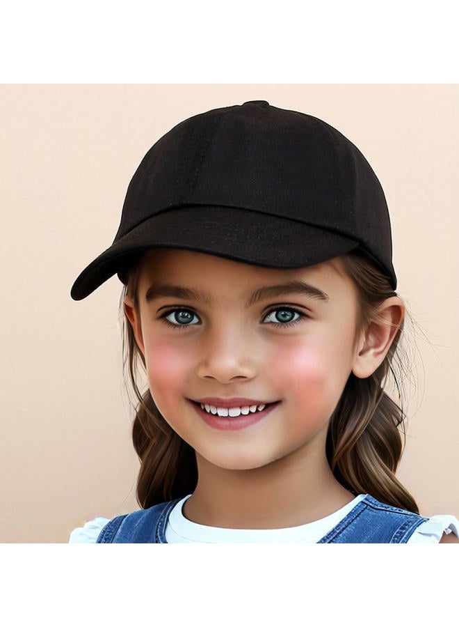 Jastore Kids Baseball Hat Visor Little Girl Sun Protection Hat Ponytail Hole Sun Hat Beach Sun Hat for Children(Pink) - Image 4