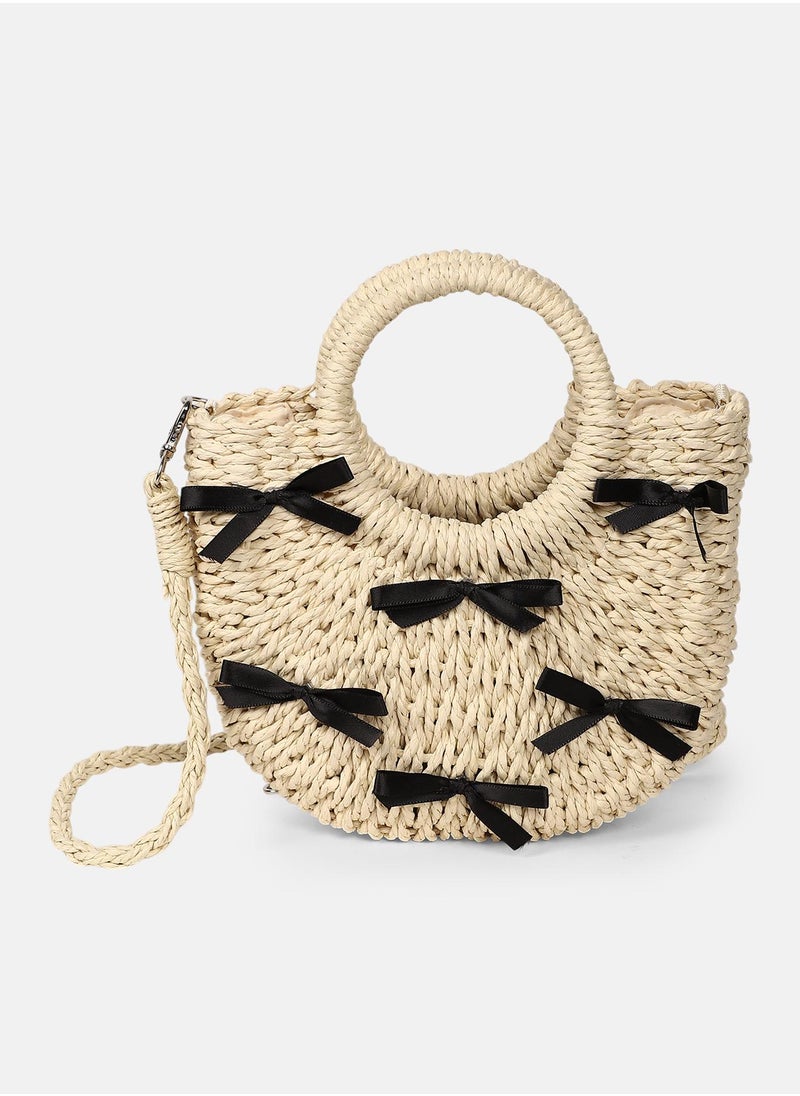 Haute Sauce - The Bow-Straw Hand Bag - Image 1