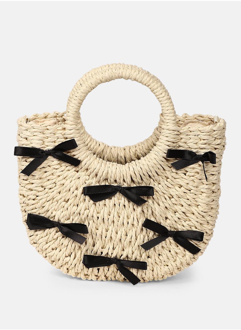 Haute Sauce - The Bow-Straw Hand Bag - Image 1