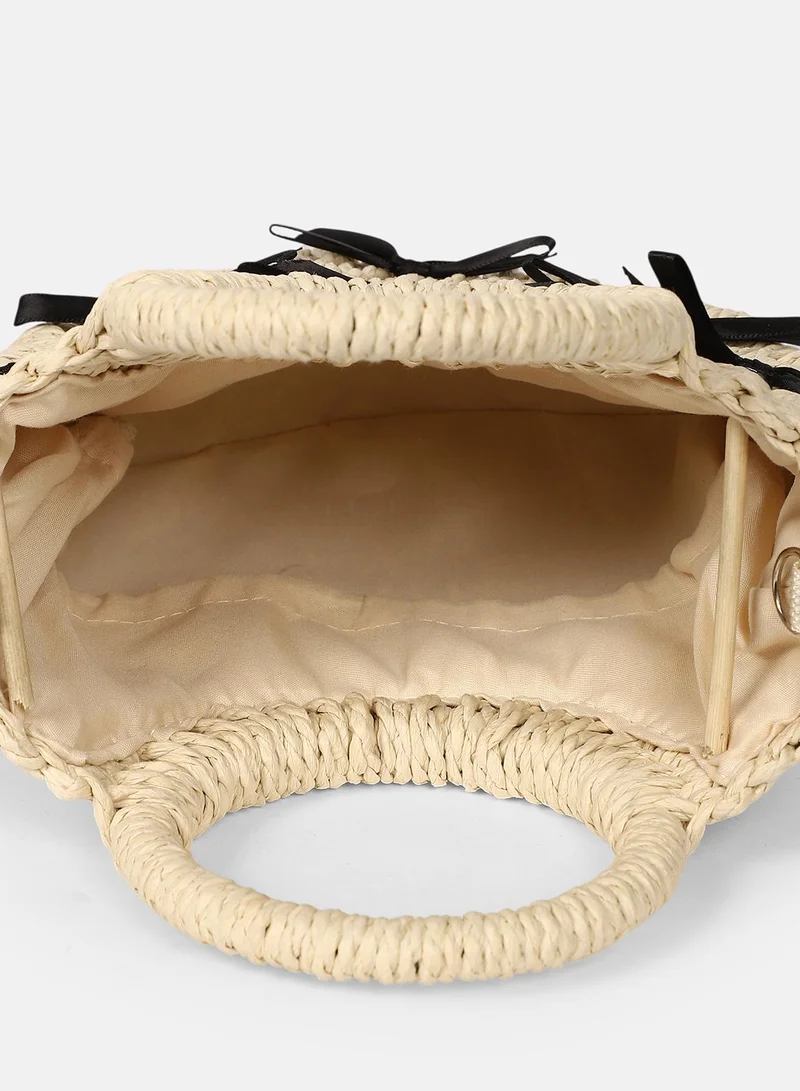 Haute Sauce The Bow-Straw Hand Bag