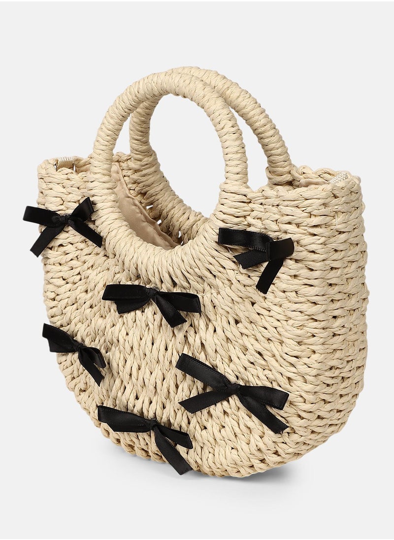 Haute Sauce - The Bow-Straw Hand Bag - Image 1