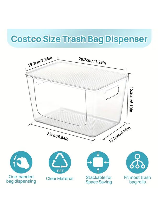 Stackable Storage Organizer With U Shaped Door And Flip Top Lid Heavy Duty Transparent Plastic Bin 2pcs For Under Sink Pantry Laundry Room Roll Dispenser Shelf Toilet Paper Napkins Tissues - Image 3