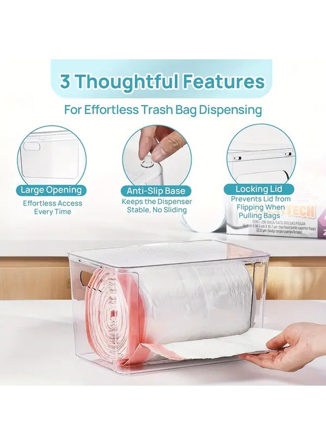 Stackable Storage Organizer With U Shaped Door And Flip Top Lid Heavy Duty Transparent Plastic Bin 2pcs For Under Sink Pantry Laundry Room Roll Dispenser Shelf Toilet Paper Napkins Tissues - Image 4