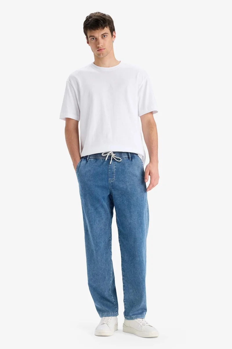 DeFacto Elastic Waist Wide Leg Washed Summer Jeans