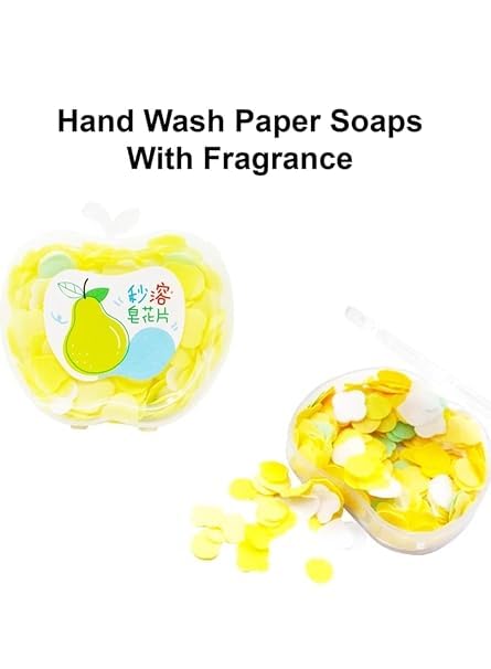 Generic Apple Shape Bottle Paper Soap Clean Soft Bath For Travel Disposable Hand Washing Bath Scented Paper Soap for Outdoor Camping Hiking Pack of 2  - Image 4