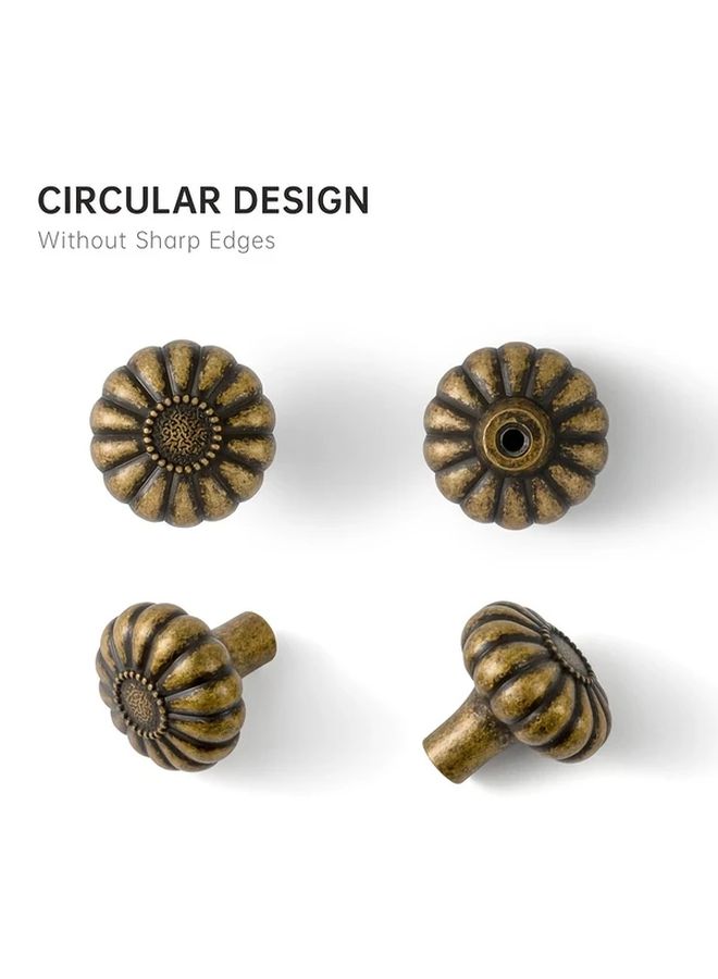 Set Of 6 Champagne Bronze Vintage Brass Cabinet Knobs With Back Plate 1 1 4 Inch - Image 5
