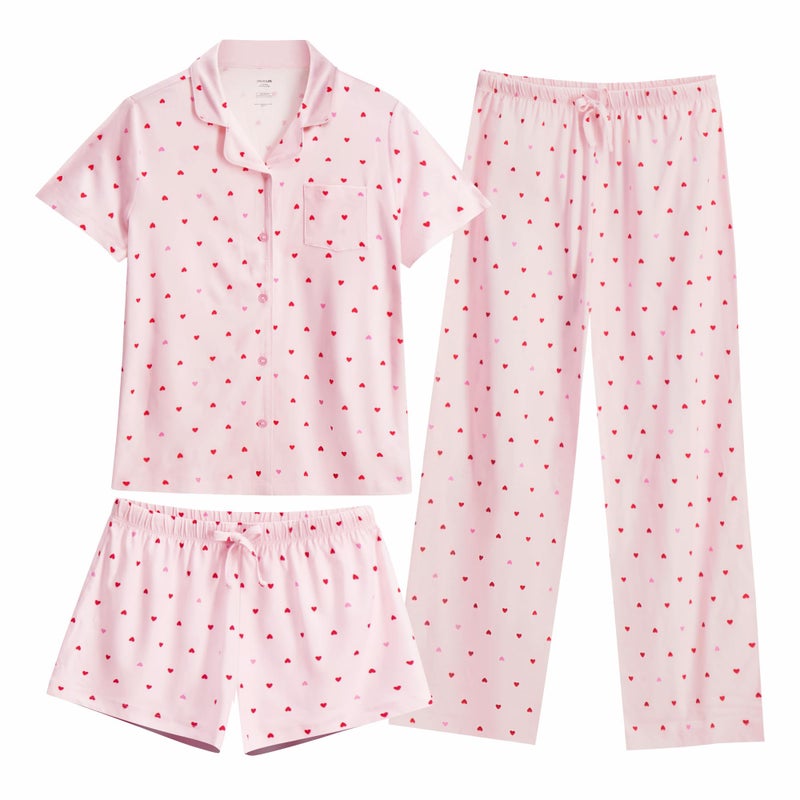 US Angels Girls Ultra Soft Button Down Pajamas, 3 Piece Pajama Set, pjs for teen girl 10-12 - Image 1