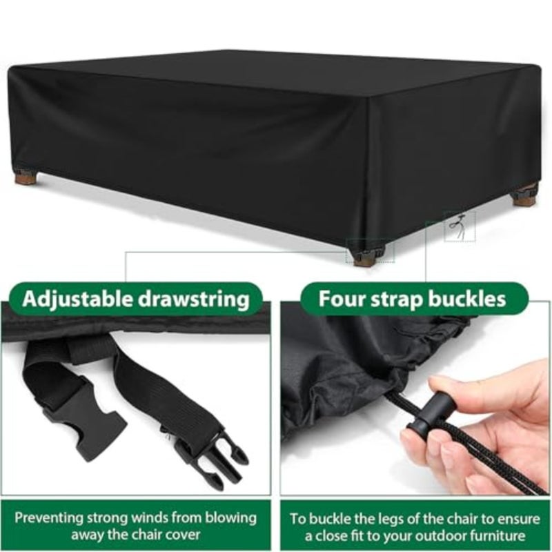 Waterproof Outdoor Furniture Cover, Premium Quality Patio Furniture Covers Dust Proof Anti-UV Heavy Duty Durable Sofa Sectional Table and Chair Cover Large - Image 5