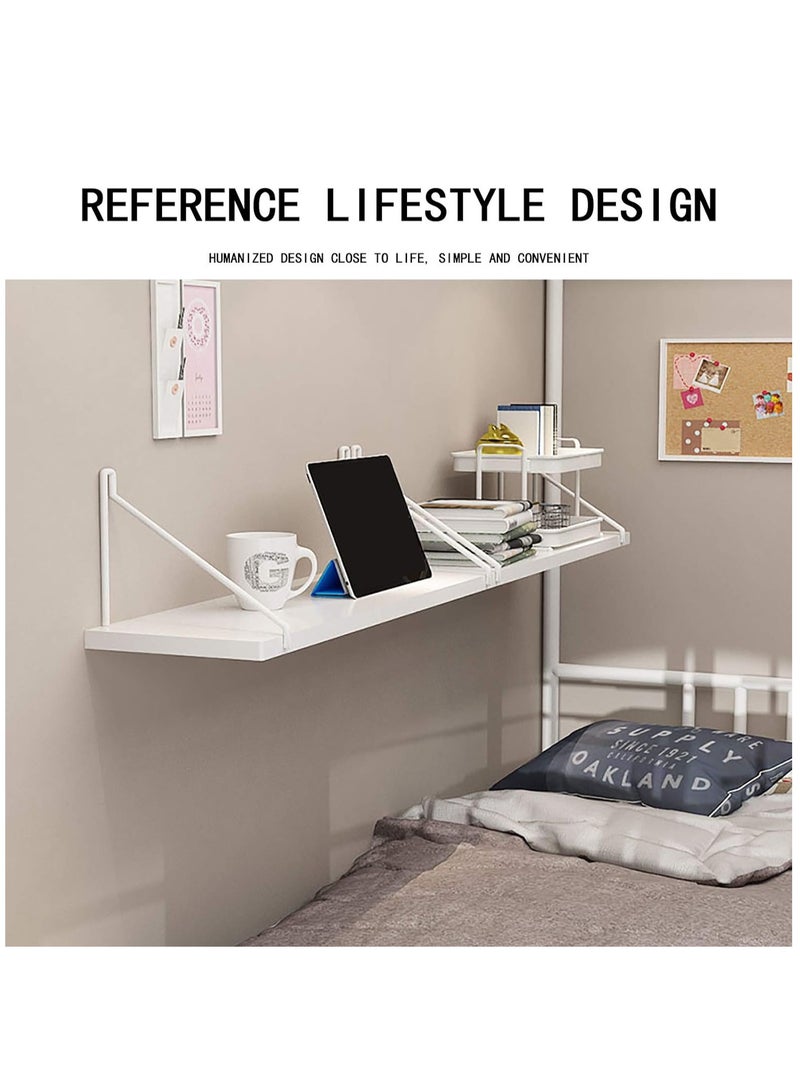 XiuWoo 3 Pack No Drilling Wood Wall Mounted Floating Shelves, Hanging Shelf Storage Rack, Home Display Rack, Plant Shelf, Home Storage Rack with Stainless Steel Bracket for Home, Office - Image 5