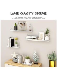 XiuWoo 3 Pack No Drilling Wood Wall Mounted Floating Shelves, Hanging Shelf Storage Rack, Home Display Rack, Plant Shelf, Home Storage Rack with Stainless Steel Bracket for Home, Office  - Image 4