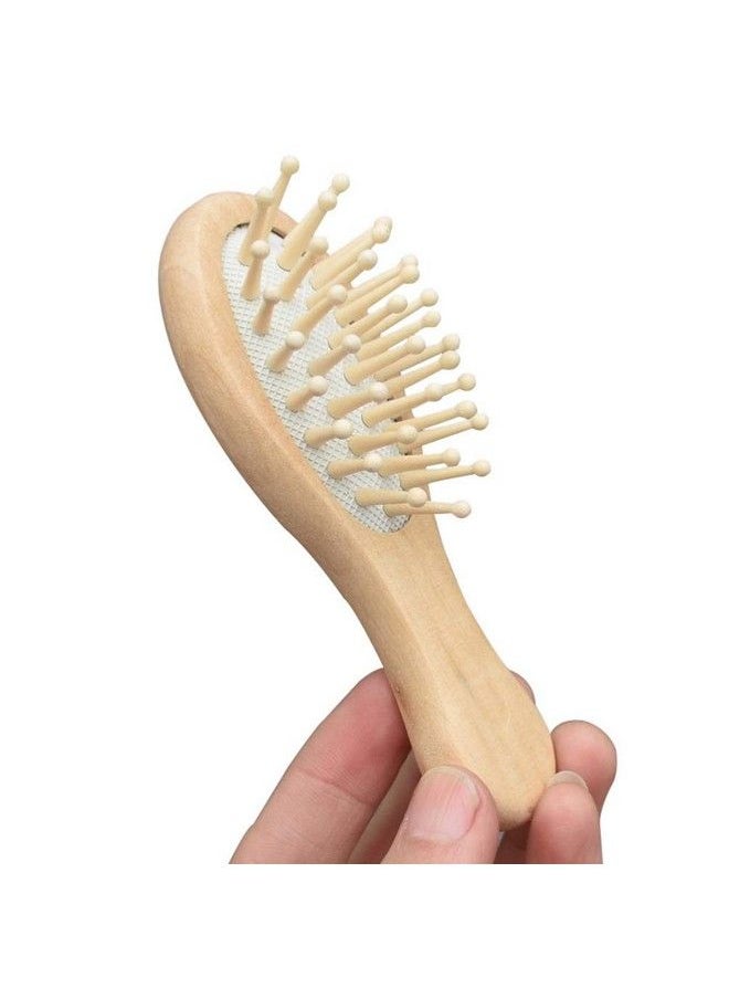 Healifty 1 Set 3Pcs Wooden Hair Brush Mini Bamboo Paddle Brush Airbag Combs Cushion Hair Brush Head Scalp Massage Comb  - Image 5