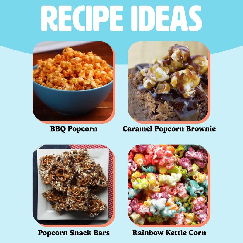 Tasty Hot Air Popcorn Popper, Healthy and Delicious Popcorn in Minutes, Fast and Easy-to-Use, Built-In Measuring Cup and Butter Warmer, 8 Cups, White - Image 5