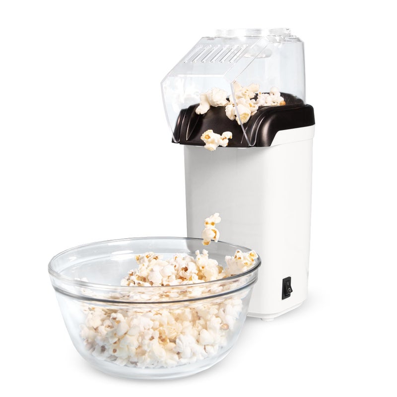 Tasty Hot Air Popcorn Popper, Healthy and Delicious Popcorn in Minutes, Fast and Easy-to-Use, Built-In Measuring Cup and Butter Warmer, 8 Cups, White - Image 1