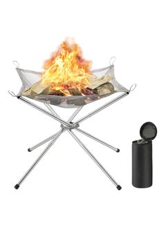 Portable Folding Campfire Rack Portable Fire Pit for Camping Fire Bowl Foldable Stainless Steel Outdoor Wood Burning