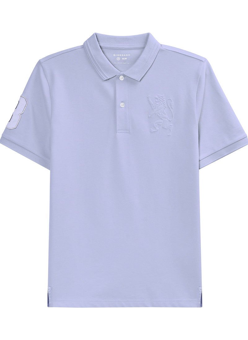GIORDANO Men's Lion Polo Blue  - Image 1