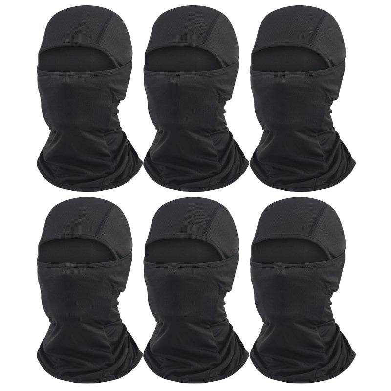 AILONSHAWN Black Balaclava Ski Mask 6 Pack Full Face Mask Shiesty Ski Mask for Men Women Motorcycle Summer Face Cover Sun Protection Football Snowboarding - Image 2