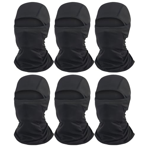 AILONSHAWN Black Balaclava Ski Mask 6 Pack Full Face Mask Shiesty Ski Mask for Men Women Motorcycle Summer Face Cover Sun Protection Football Snowboarding - Image 1