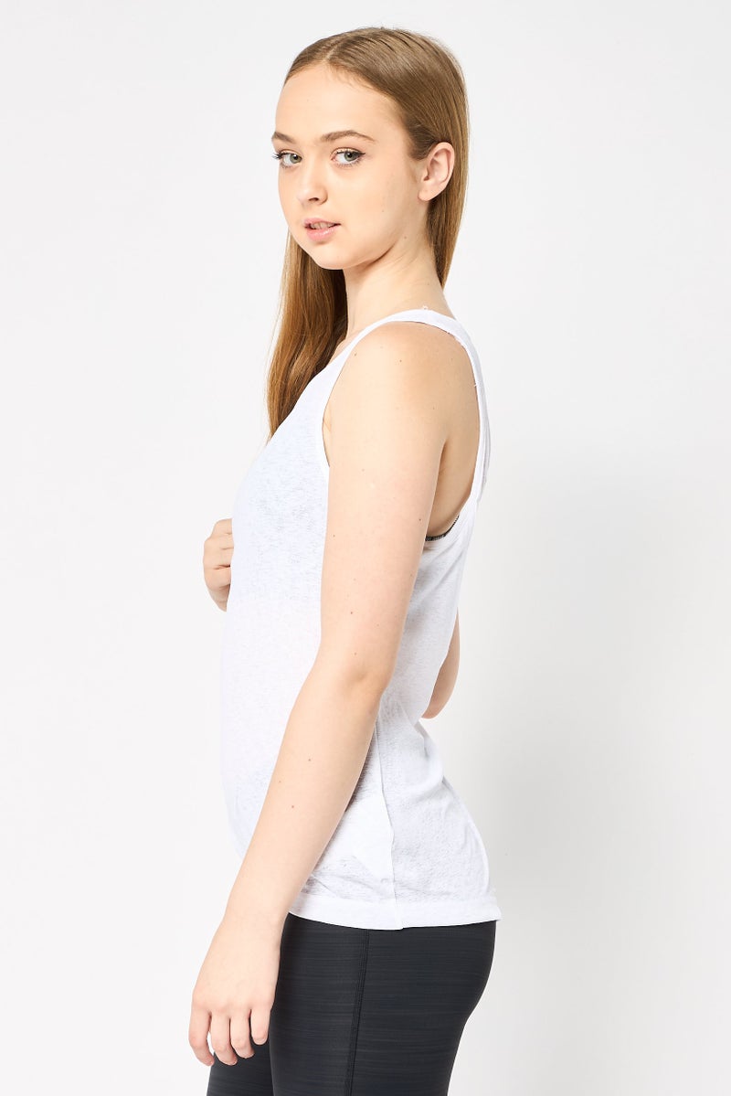 PUMA Women Sportswear Fit 2 In 1 Training Layer Tank Top, White - Image 3