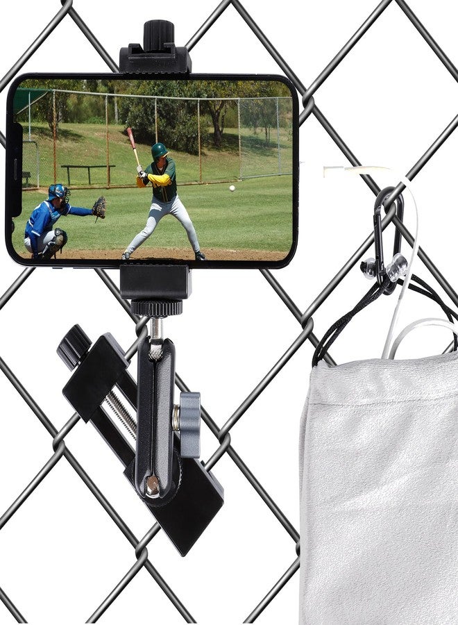 FPN Cell Phone Fence Mount for iPhone, GoPro, Insta360, and Other Action Cameras, Mevo Start for Baseball Softball Tennis Recording, Cameras Net Chain Link Fence Clip Mount Holder - Image 1