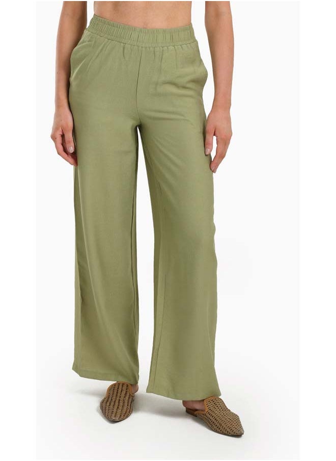 Clue Olive Wide Leg Pants  - Image 1