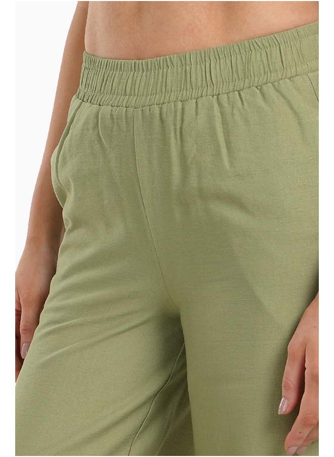 Clue Olive Wide Leg Pants  - Image 4