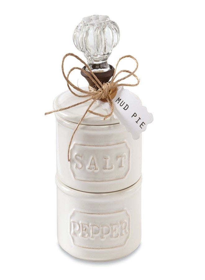 Mud Pie Door Knob Salt Cellar Set, White - Image 2