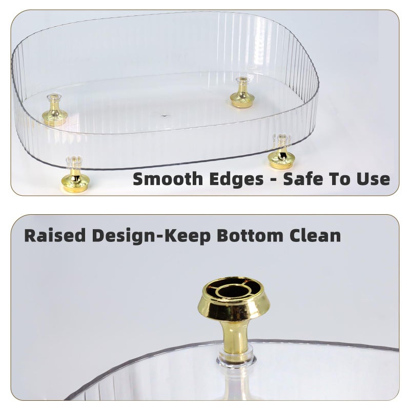 neotidy Perfume Organizer, Bathroom Vanity Tray, Makeup Trays for Dresser Top, Countertop Decorative Plastic Decor Tray, Perfume Organizer for Women, organizador de perfumes (Clear) - Image 5