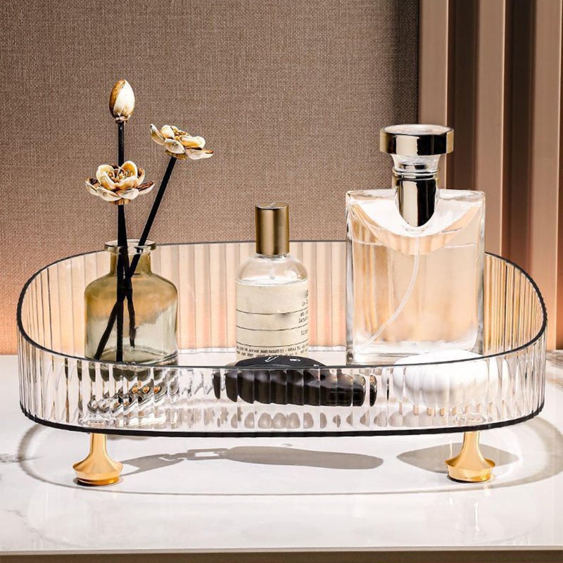 neotidy Perfume Organizer, Bathroom Vanity Tray, Makeup Trays for Dresser Top, Countertop Decorative Plastic Decor Tray, Perfume Organizer for Women, organizador de perfumes (Clear) - Image 3