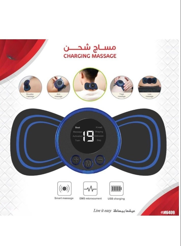 ELLEGLAM Mini Full Body Massager 19 Levels Electric Portable Rechargeable Pain Relief EMS for Shoulder Neck Arm Leg Neck for Men Women - Image 1