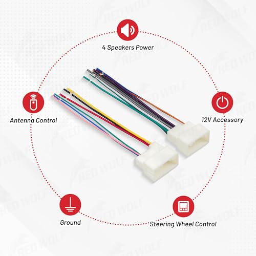 RED WOLF سلك راديو RED WOLF متوافق مع هيونداي إيلانتر/سانتا في 2013-2017، كيا فورت وسورينتو 2014-2018، موصل مشغل MP3 CD بعد التركيب الاستيرادي - Image 3