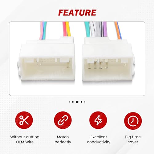 RED WOLF سلك راديو RED WOLF متوافق مع هيونداي إيلانتر/سانتا في 2013-2017، كيا فورت وسورينتو 2014-2018، موصل مشغل MP3 CD بعد التركيب الاستيرادي - Image 4