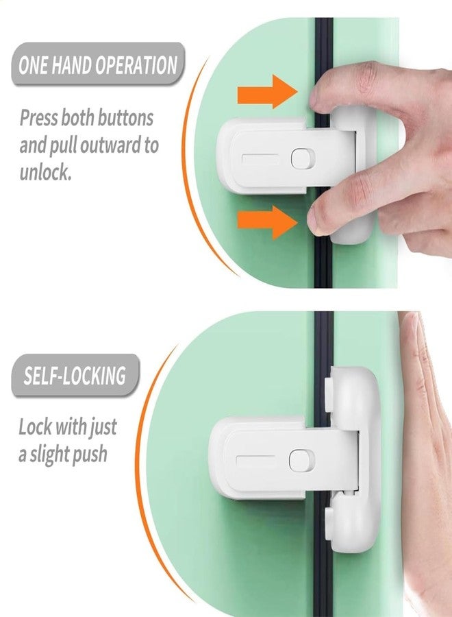 ZITWA Fridge Locks Child Proof Baby Proofing Products Easy Cabinet Door Lock Safety Products Refrigerator Single Self-Adhesive Fridge Lock Kitchen Accessories Items, White - Image 4