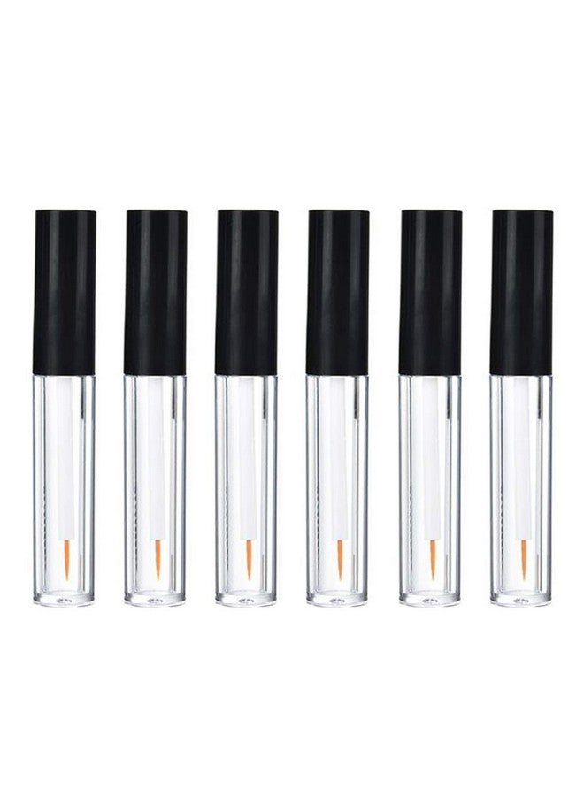 Natuworld 6Pcs 4Ml Eyeliner Vials Tube Empty Refillable Plastic Clear Mascara Tube Eyelashes Tube Eyeliner Bottle With Plug And Black Lid Portable Travel Eyelash Growth Oil Tube Container - Image 1