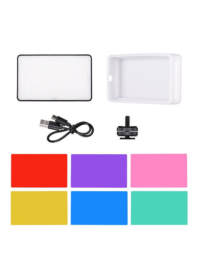 Andoer ST120 Pocket LED Video Light Rechargeable Fill Light 2500K-9000K Bi-color Temperature Dimmable CRI95+ with Silicon Diffuser 6pcs Color Filters for Vlog Live Streaming Product Photography