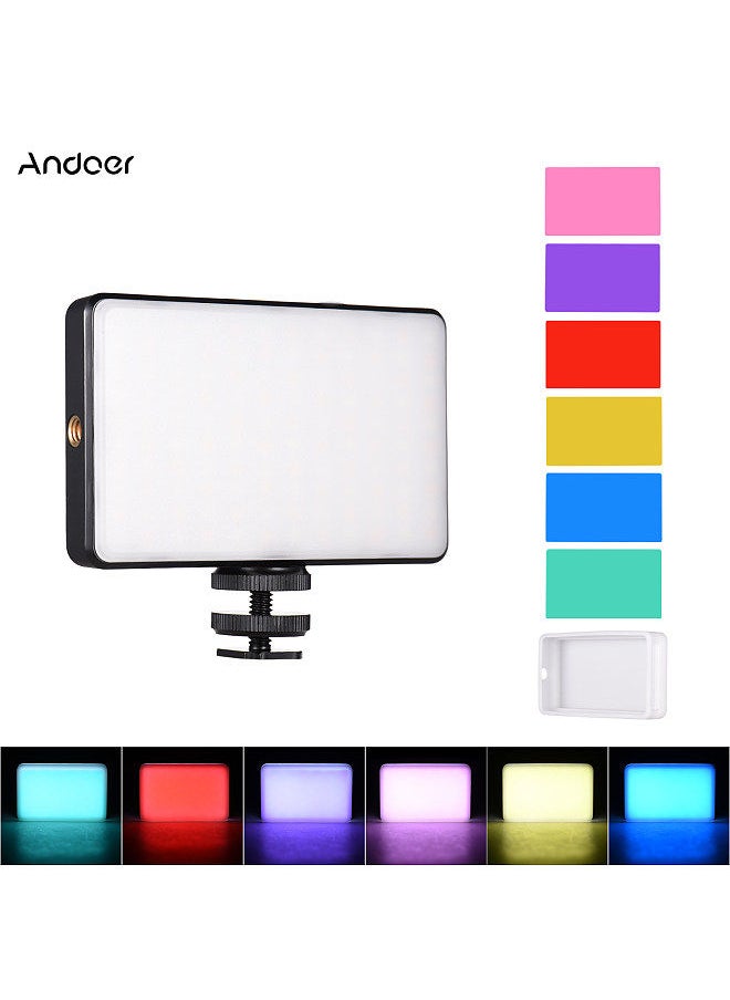 Andoer ST120 Pocket LED Video Light Rechargeable Fill Light 2500K-9000K Bi-color Temperature Dimmable CRI95+ with Silicon Diffuser 6pcs Color Filters for Vlog Live Streaming Product Photography