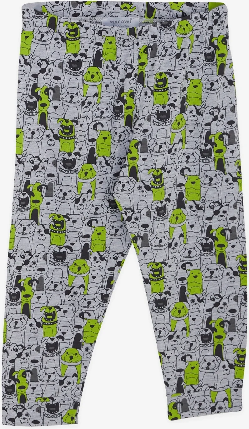 مكاوي Macawı Boy's Pajama Set, Puppy Patterned, Age 3-7, Gray Melange