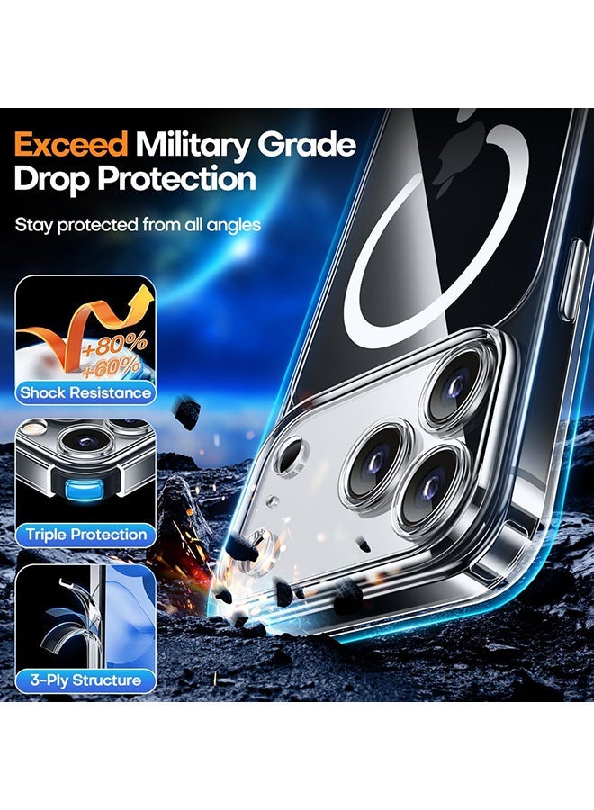 Raxoom Magnetic Case For iPhone 17 Pro Max [Compatible with MagSafe ] Shockproof Military-Grade Protection, Classic Hybrid Phone Case- Clear - Image 4