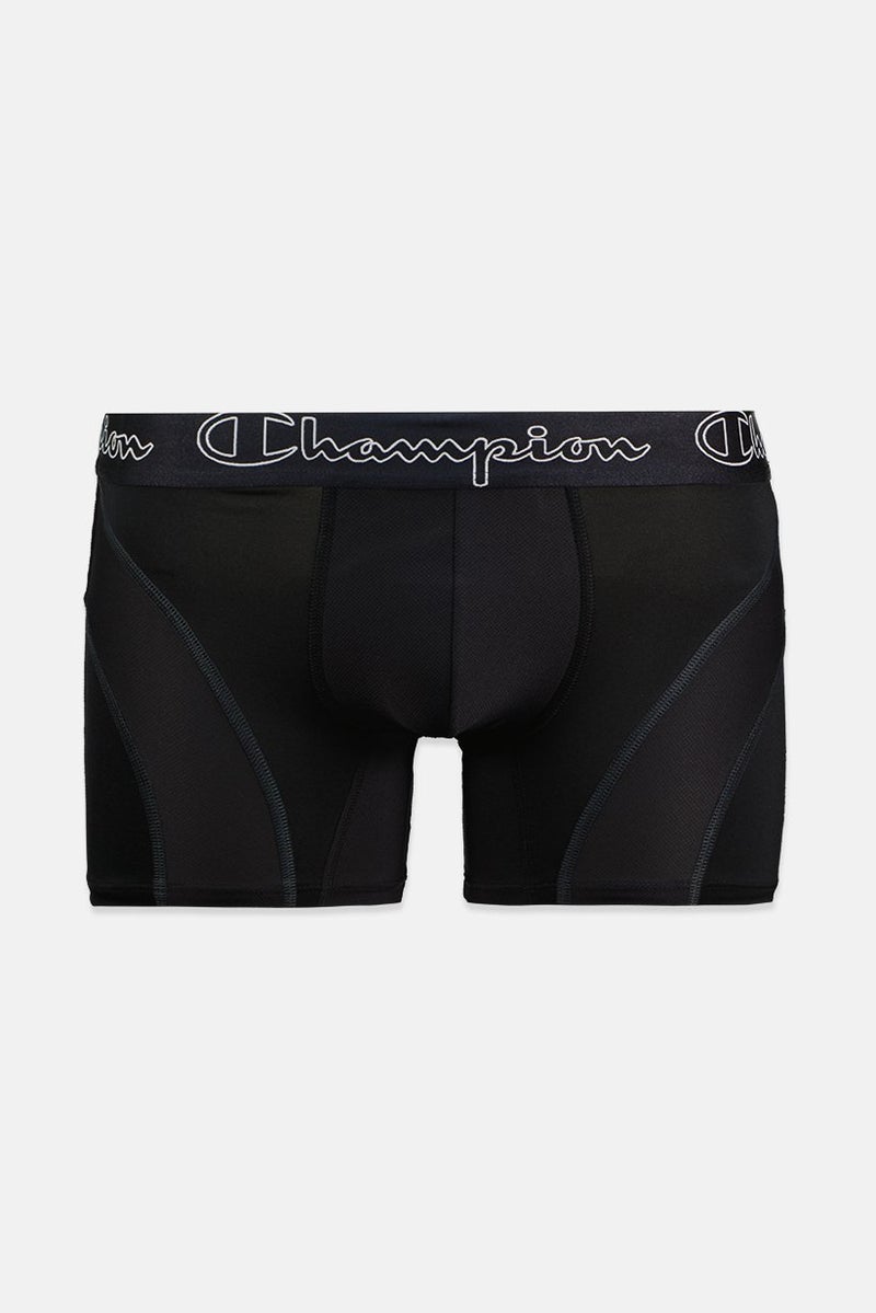 Champion Men Brand Logo Boxer Brief, Black - Image 1