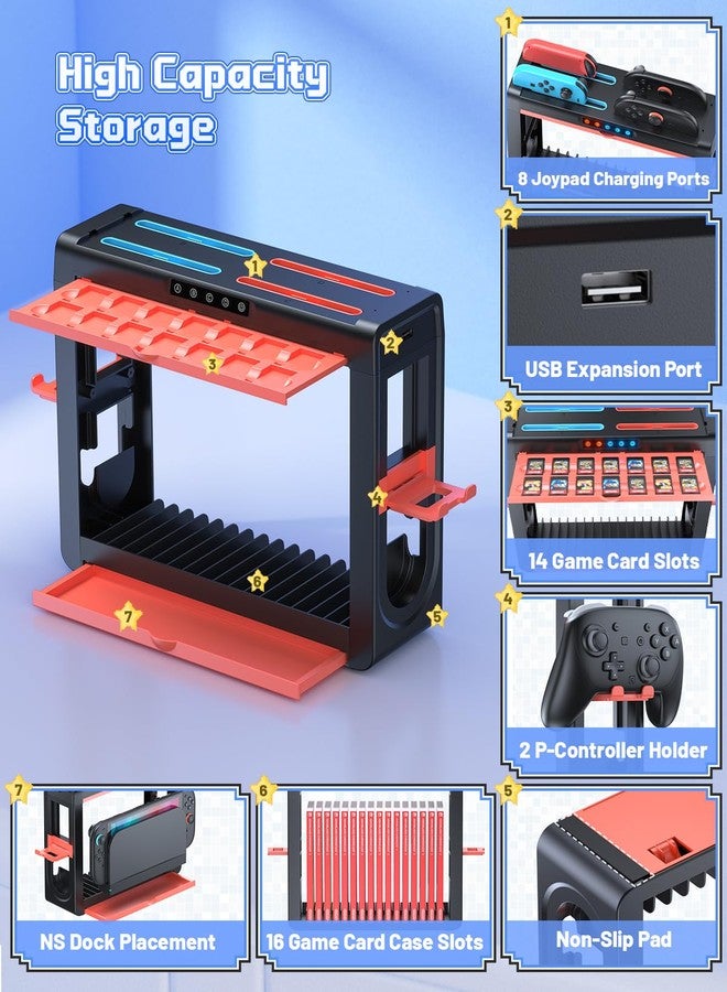 FASTSNAIL Controller Charging Station for Switch 2/Switch 1/OLED for JoyCon, FASTSNAIL Games Storage Compatible with Nintendo Switch 2/1/OLED, Accessories for Switch 2/Switch 1/Switch OLED - Image 5