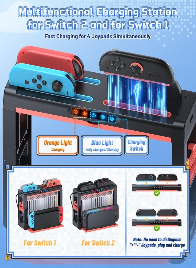 FASTSNAIL Controller Charging Station for Switch 2/Switch 1/OLED for JoyCon, FASTSNAIL Games Storage Compatible with Nintendo Switch 2/1/OLED, Accessories for Switch 2/Switch 1/Switch OLED - Image 2