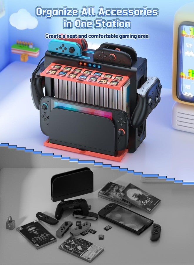 FASTSNAIL Controller Charging Station for Switch 2/Switch 1/OLED for JoyCon, FASTSNAIL Games Storage Compatible with Nintendo Switch 2/1/OLED, Accessories for Switch 2/Switch 1/Switch OLED - Image 4