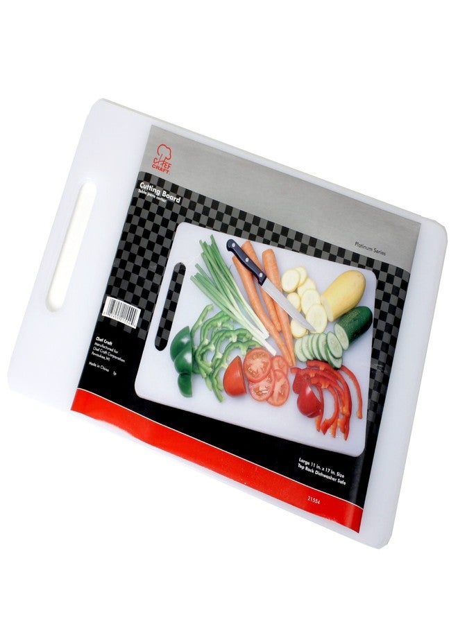 Chef Craft Basic Solid Plastic Cutting Board, 17.5 x 11 inch, White - Image 5