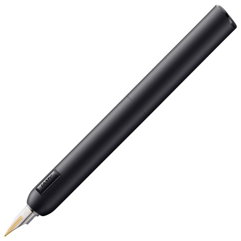 Lamy dialog cc all black capless fountain pen with twist mechanism 14 kt bicolor gold nib partially platinumplated in size F incl ink cartridge T 10 blue converter Z 27 righthanded - Image 2