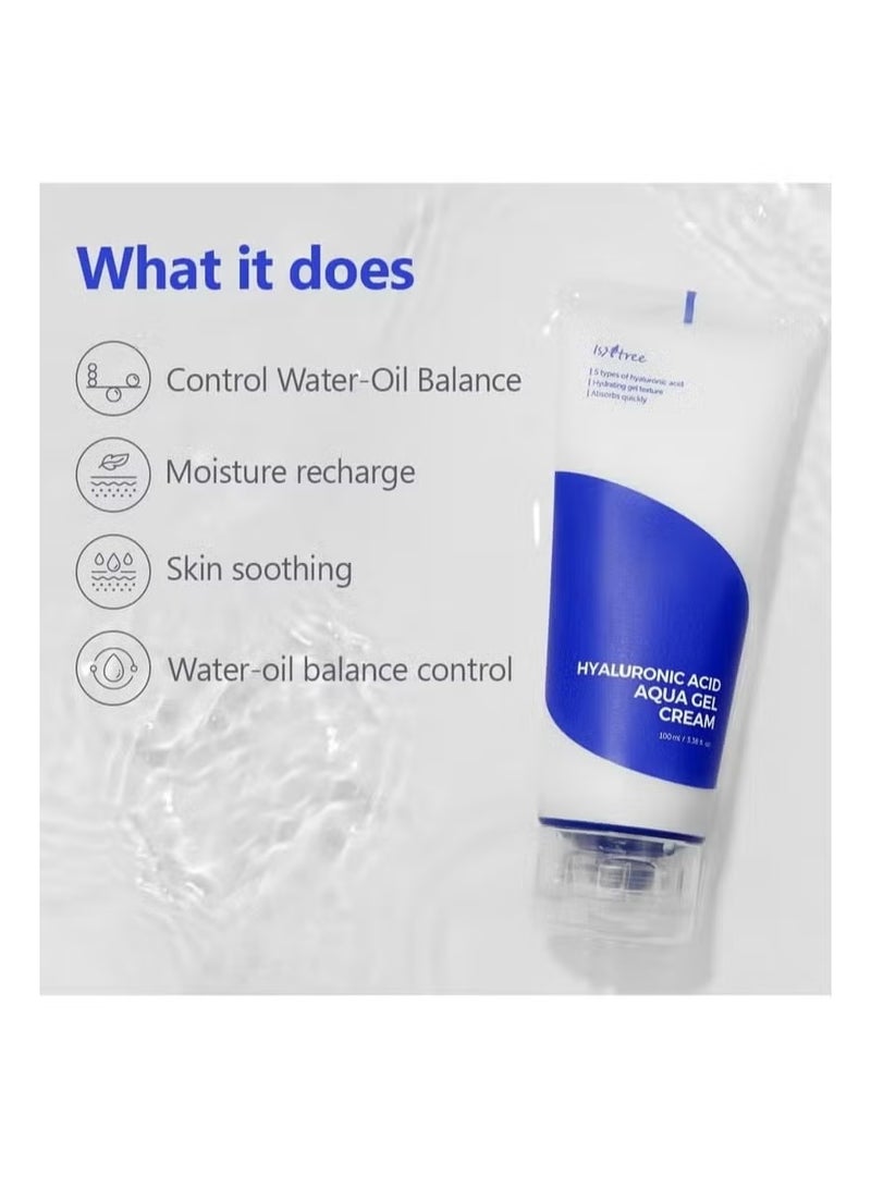 IsNtree Hyaluronic Acid Aqua Gel Cream 100ml, 3.38 fl.oz | Lightweight Hydrating Gel | Quick Absorbing Moisturizer | Korean Skincare - Image 3