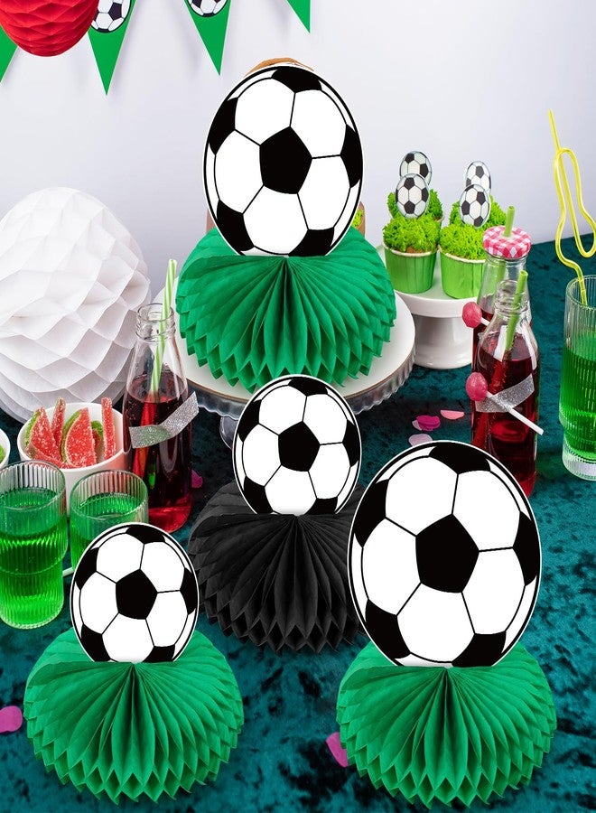 Abilat 12 Pcs Soccer Honeycomb Centerpieces Soccer Party Decorations Table Decorations for Boys Men Sports Themed Birthday Baby Shower Party Supplies - Image 3